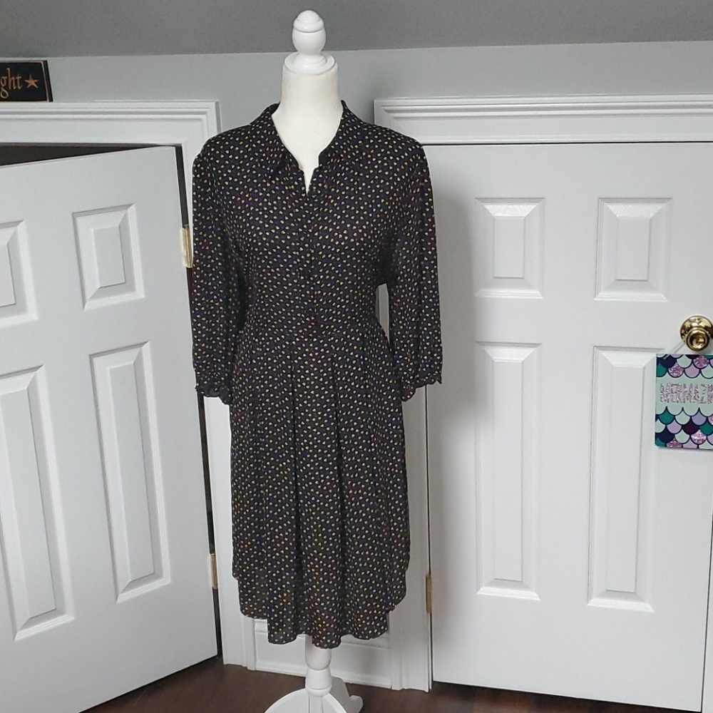 Navy Print Dress